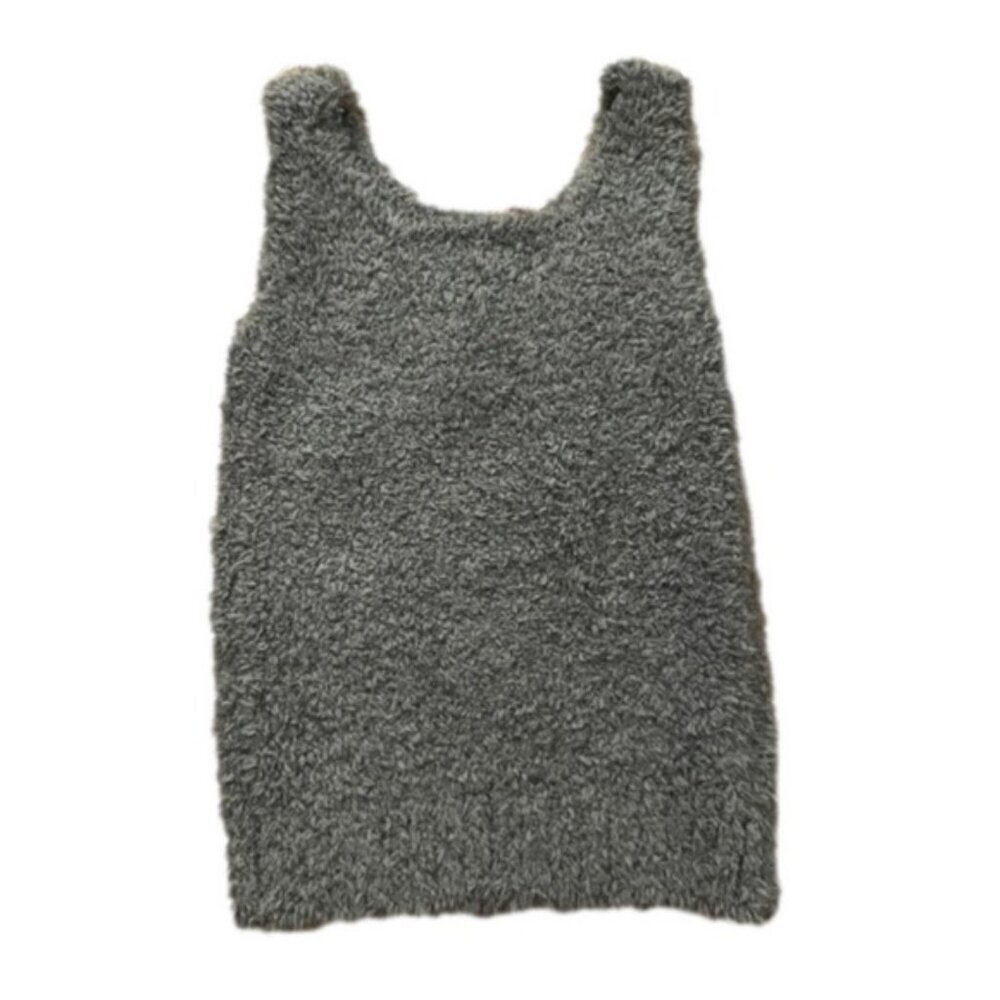 Skims Kids Sz 4/5 Sherpa Cozy Scoop Neck Tank Top Sleeveless Grey Unisex NWT